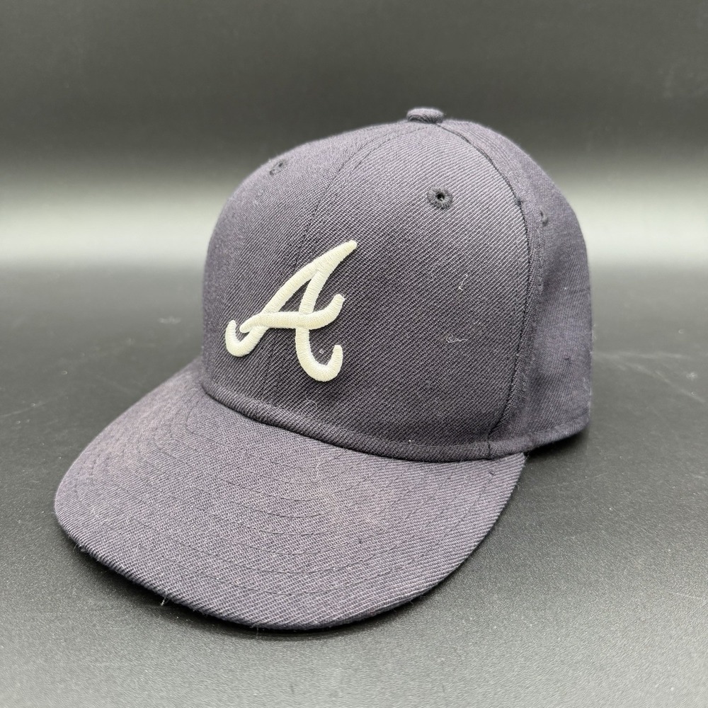 New Era 59FIFTY Atlanta Braves Y2K USA Made On-Field Navy‎ Fitted Sz 6.5 Hat Cap